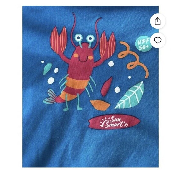 Toddler Rash Guard Medium 4-5 Years Swim Tee Sun Smart UPF 50 Quick Dry - Picture 4 of 4
